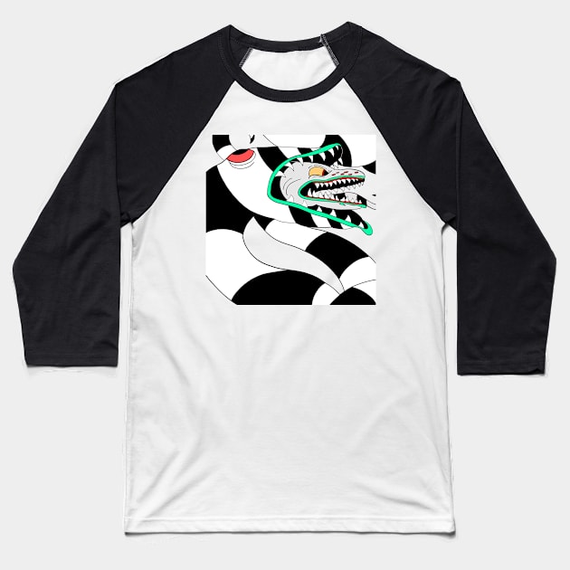 Beetlejuice Sandworm Mask Type 3 Baseball T-Shirt by mightbelucifer